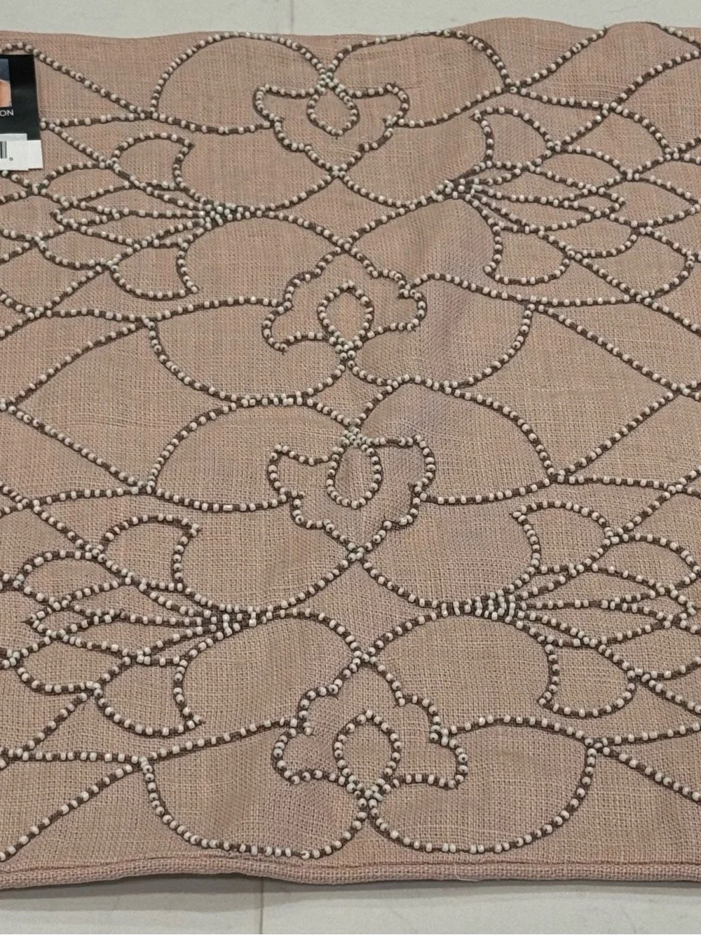 18”x18” Beaded Pink pillow cover